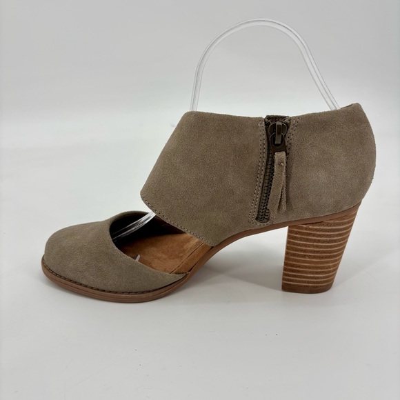 TOMS Milan Closed Toe Genuine Suede Stacked Heel Size 8 - Picture 11 of 13